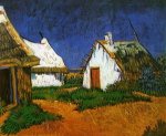 Three White Cottages in Saintes-Maries - Vincent Van Gogh Oil Painting