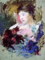 Young Girl Holding a Loose Bouquet - Oil Painting Reproduction On Canvas