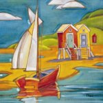 Yacht and Cabins - Oil Painting Reproduction On Canvas