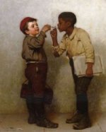 Give Him a Light - John George Brown Oil Painting