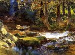 River Landscape with Deer - Frederick Arthur Bridgeman Oil Painting