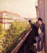 A Balcony - Gustave Caillebotte Oil Painting