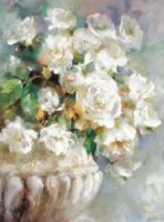 A bunch of white flowers - Oil Painting Reproduction On Canvas