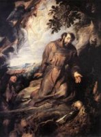 St Francis of Assisi Receiving the Stigmata - Peter Paul Rubens Oil Painting