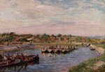 Idle Barges on the Loing Canal at Saint-Mammes - Oil Painting Reproduction On Canvas
