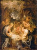 Adoration of the Shepherds II - Peter Paul Rubens Oil Painting