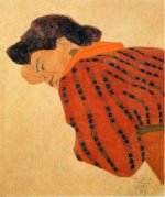 Reclining Woman with Red Blouse - Oil Painting Reproduction On Canvas