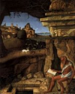 St Jerome Reading in the Countryside II - Giovanni Bellini Oil Painting
