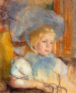 Simone in Plumed Hat - Mary Cassatt Oil Painting