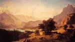 Bernese Alps, as Seen near Kusmach - Albert Bierstadt Oil Painting