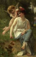 Cupid Adoring a Young Maiden - Guillaume Seignac Oil Painting