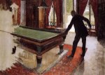 Billiards (unfinished) - Gustave Caillebotte Oil Painting