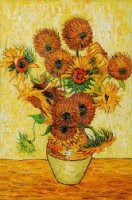 Vase with Fifteen Sunflowers - Vincent Van Gogh Oil Painting