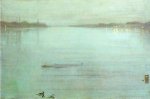 Nocturne: Blue and Silver-Cremorne Lights - James Abbott McNeill Whistler Oil Painting
