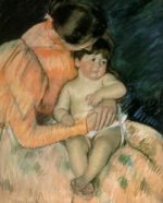 Mother and Child V - Mary Cassatt oil painting,