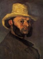 Man in a Straw Hat - Paul Cezanne Oil Painting