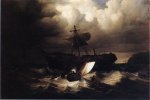 Wreck of an Immigrant Ship off the Cost of New England - William Bradford Oil Painting