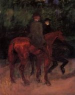 Man and Woman Riding through the Woods - Henri De Toulouse-Lautrec Oil Painting
