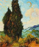 Two Cypresses - Vincent Van Gogh Oil Painting