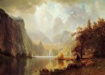 In the Mountains - Albert Bierstadt Oil Painting
