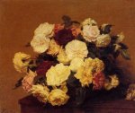 Roses 13 - Henri Fantin-Latour Oil Painting