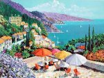 Mediterranean Scenery the Coast Starlight from the Terrace - Oil Painting Reproduction On Canvas