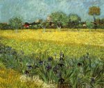 View of Arles with Irises - Vincent Van Gogh Oil Painting