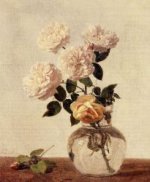 Roses 19 - Henri Fantin-Latour Oil Painting