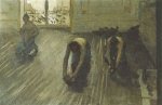 The Floor Scrapers (study) - Gustave Caillebotte Oil Painting