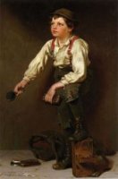 Shoe Shine Boy - John George Brown Oil Painting