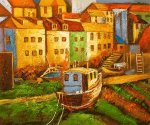 Docking Tug - Oil Painting Reproduction On Canvas