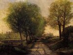Lane near a Small Town - Alfred Sisley Oil Painting