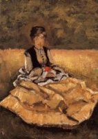 Woman Seated on the Grass (fragment) - Oil Painting Reproduction On Canvas