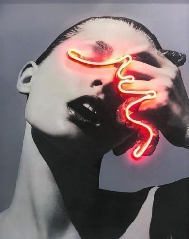 Black And White Portraits Collide With Neon