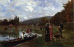The Seine at Bougival - Julius LeBlanc Stewart Oil Painting