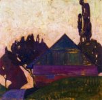 House Between Trees I - Egon Schiele Oil Painting