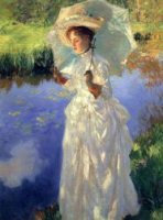 A Morning Walk - Oil Painting Reproduction On Canvas