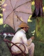 The Painter under His Parasol - Gustave Caillebotte Oil Painting