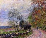 Along the woods in Autumn - Alfred Sisley Oil Painting