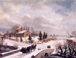 Pennsylvania Winter Scene - Thomas Birch Oil Painting