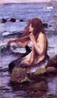 Sketch for 'A Mermaid' - Oil Painting Reproduction On Canvas