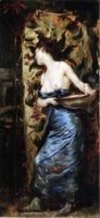 Femme Mi-Nue - Oil Painting Reproduction On Canvas