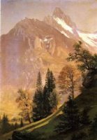 Mountain Landscape - Albert Bierstadt Oil Painting