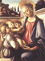 Madonna and Child and Two Angels - Sandro Botticelli oil painting