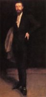 Arrangement in Black: Portrait of F. R. Leland - Oil Painting Reproduction On Canvas James Abbott McNeill Whistler Oil Painting