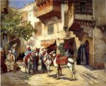 Marketplace in North Africa - Frederick Arthur Bridgeman oil painting