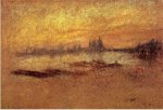 Red and Gold: Salute, Sunset - James Abbott McNeill Whistler Oil Painting