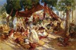 Market Scene - Frederick Arthur Bridgeman oil painting