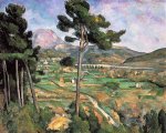 Landscape with Viaduct-Mont Sainte-Victoire - Paul Cezanne Oil Painting