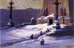 Monument in the Snow - Theodore Clement Steele Oil Painting
